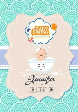baby shower invitation banner cute kid icon decor