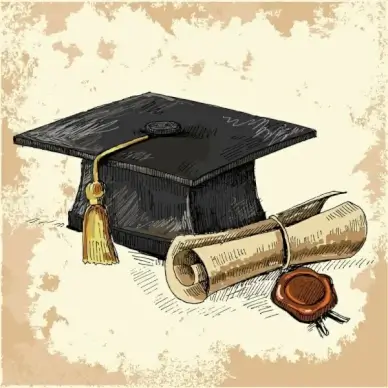 bachelor draft line cap vector