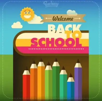 back to school colorful illustration