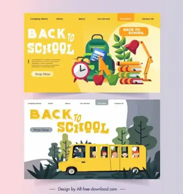 back to school webpage templates study elements sketch