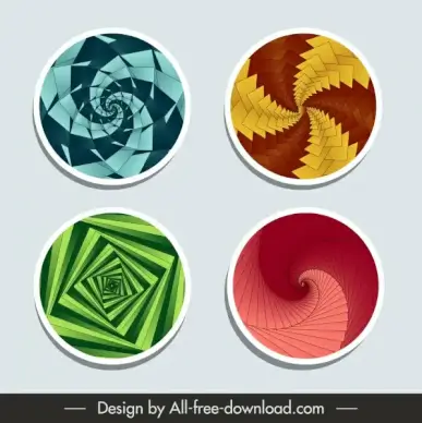 background design elements modern colored illusive twist 3d