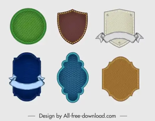 badge templates elegant blank stripes decor