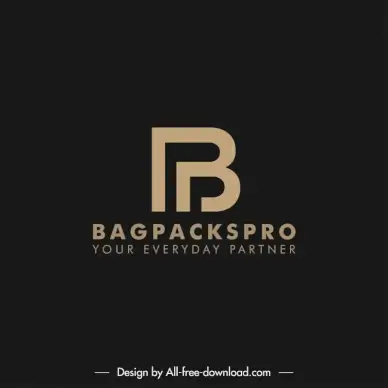 bagpackspro logo template flat dark stylized text sketch
