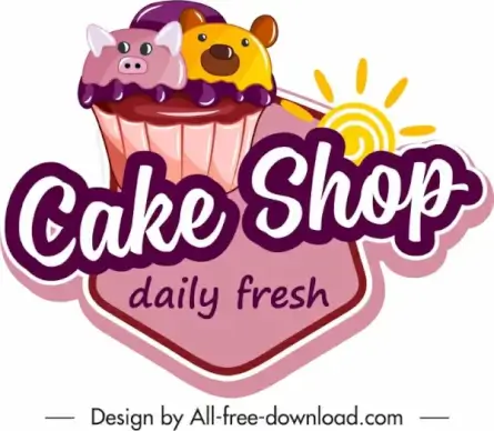 bakery label template creaming cupcake decor colorful flat