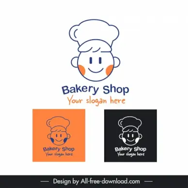 bakery logo cute handdrawn cook face