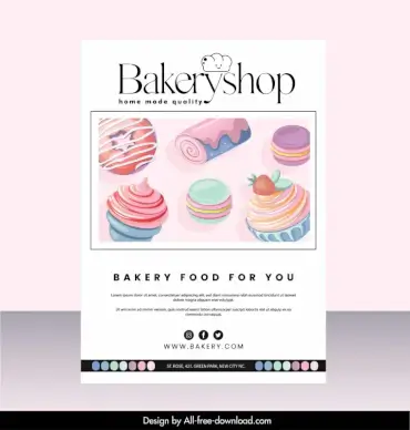 bakery shop cover page template elegant bright 