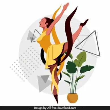 ballerina icon dancing gesture cartoon character