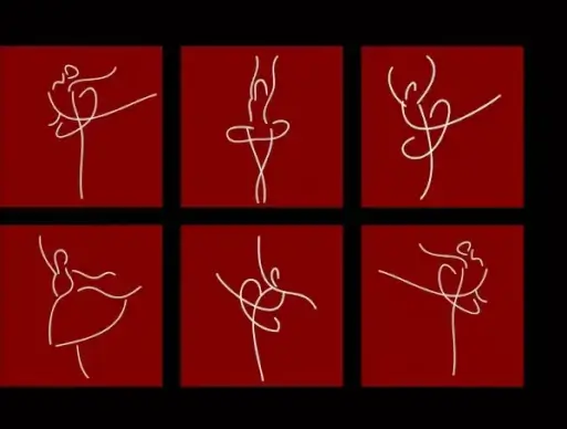 ballet dancer design element curved lines pictogram style