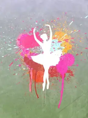 ballet girl silhouette in grunge background