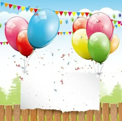 balloon card 04 vector