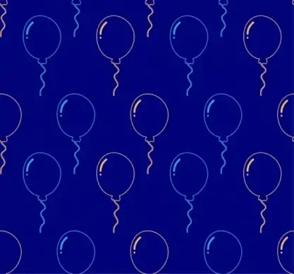 balloons pattern sketch blue decoration repeating design