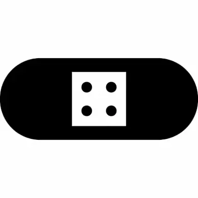 band aid sign icon flat contrast black white symmetric sketch