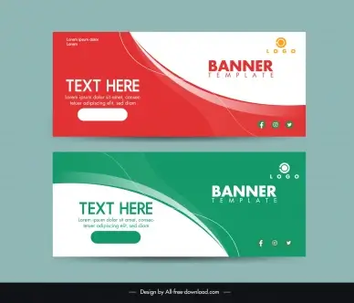 banner templates elegant bright curves decor