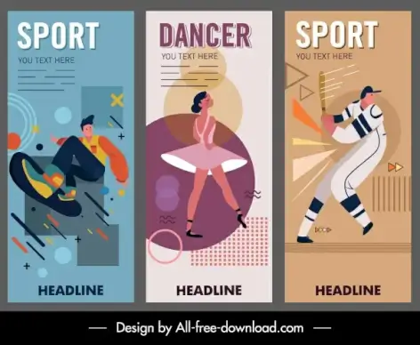 banner templates sport dance theme classic decor