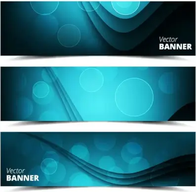 banners sets design on contrasted bokeh background