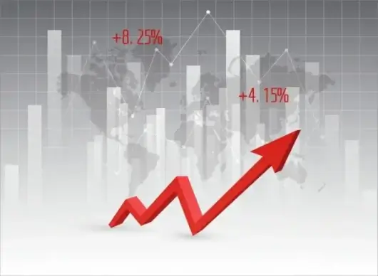 bar graph template 3d modern design arrow icon
