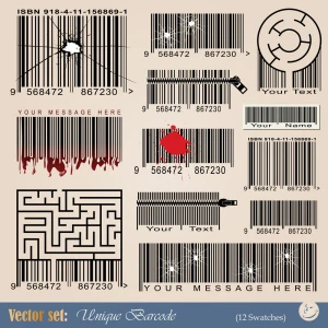 barcode design elements vector set