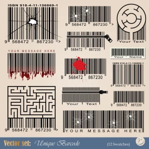 scanning barcode templates flat classical symbols sketch