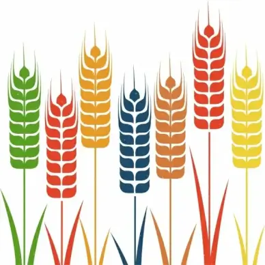 barley background colorful flat icons decoration