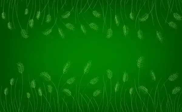 barley background green design repeating handdrawn sketch