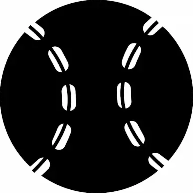 baseball ball sign icon flat contrast silhouette outline 