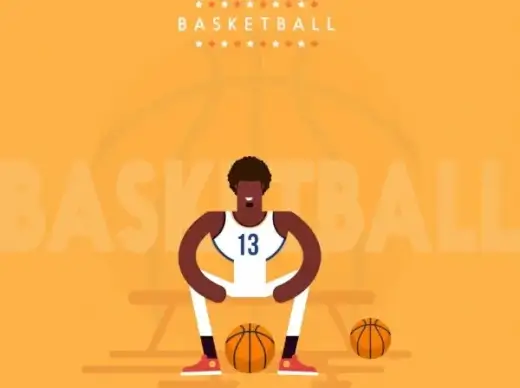 basketball banner athletic balls texts decor