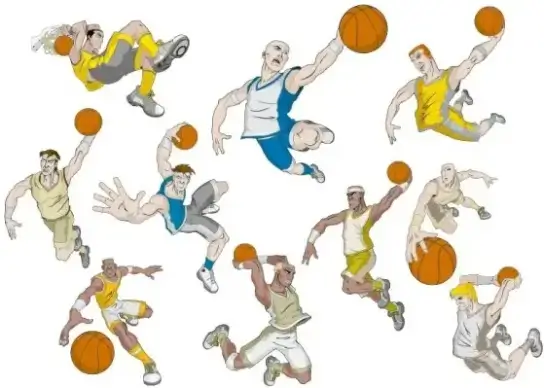 basketball cartoon characters vector