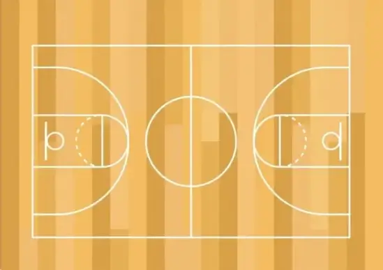 basketball ground decor flat layout sketch