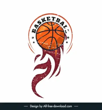 basketball logotype template dynamic vintage design