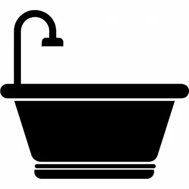 bath room sign icon flat black white silhouette outline