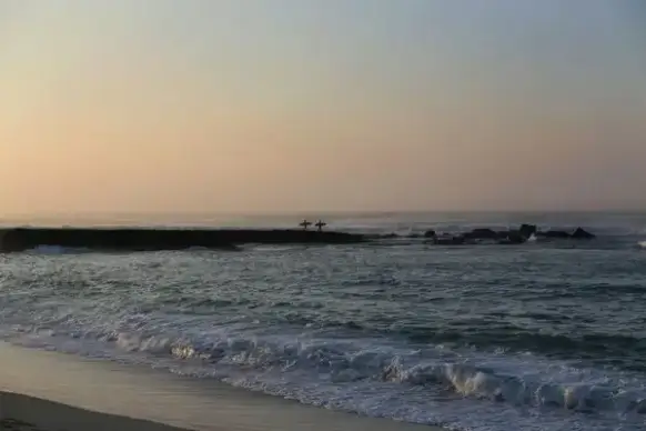 beach boat coast dawn dusk evening landscape