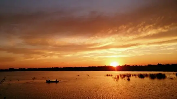 beach calm cloud dawn dusk evening lake landscape