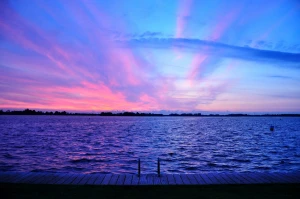 beach cloud dawn dusk evening lake landscape