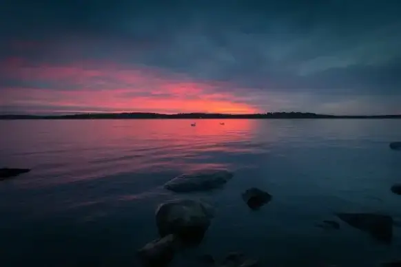 beach coast dawn dusk evening lake landscape