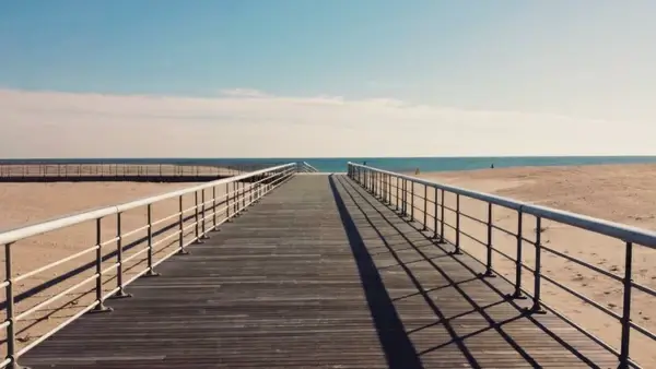 beach fence holiday horizon line ocean sand sea
