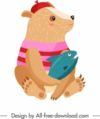 bear animal icon stylized cartoon sketch