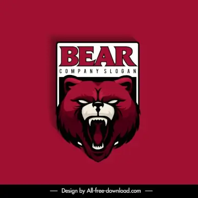 bear head logo dark handdrawn aggressive sketch