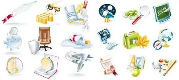 beautiful 3d icon vector