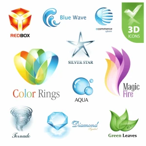 logo design elements multicolored modern shapes