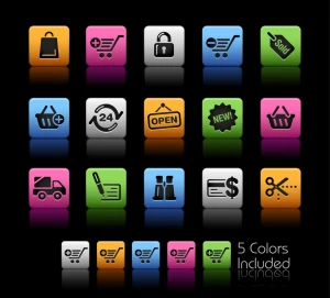 commercial web button templates colorful modern squares sketch