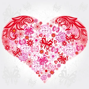 beautiful butterflies and heart shapes vector