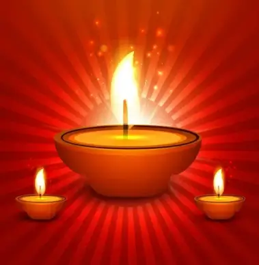 beautiful diwali diya art element vector background
