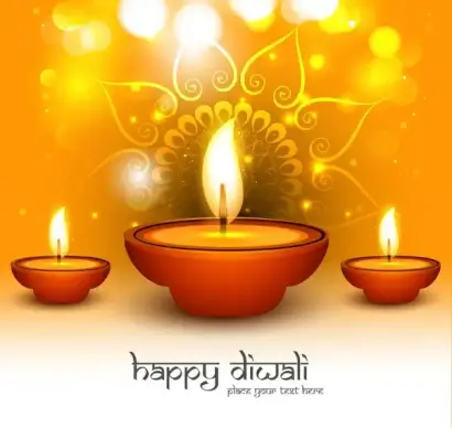 beautiful diwali diya art element vector background