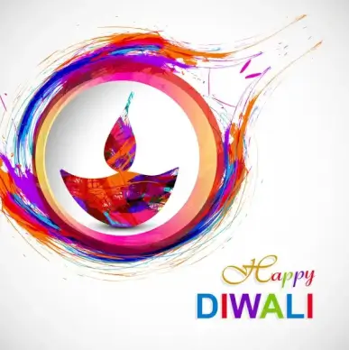 beautiful diwali diya art element vector background