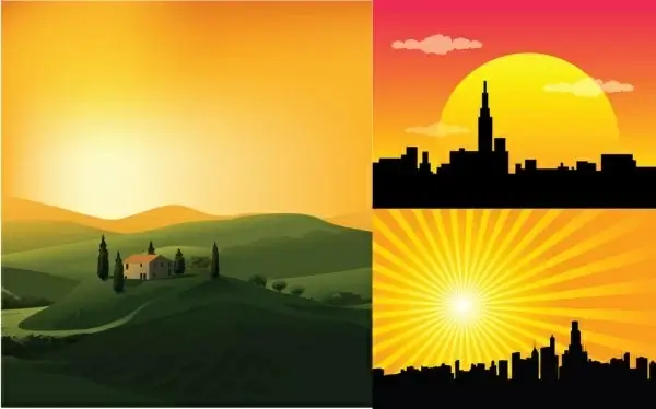 beautiful evening vector