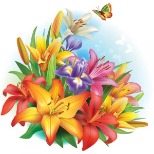 beautiful lilies art background design