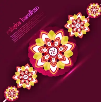 beautiful raksha bandhan festival rakhi background vector illustration