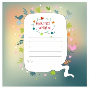 Beautiful rectangular retro Greating card