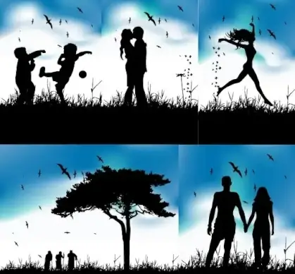 beautiful silhouette vector