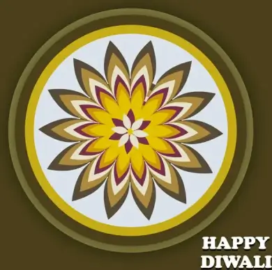 beautiful stylish rangoli happy diwali colorful festival background vector